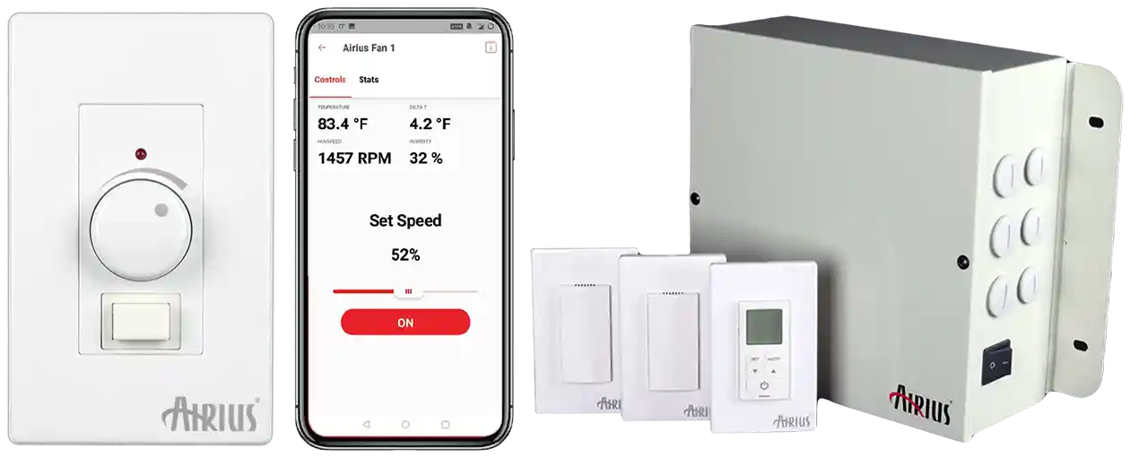 Airius Suspended Series airflow circulation cooling fan and destratification system.
